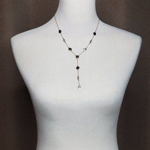 Rachel Roy Gold-Tone Crystal Hammered Necklace